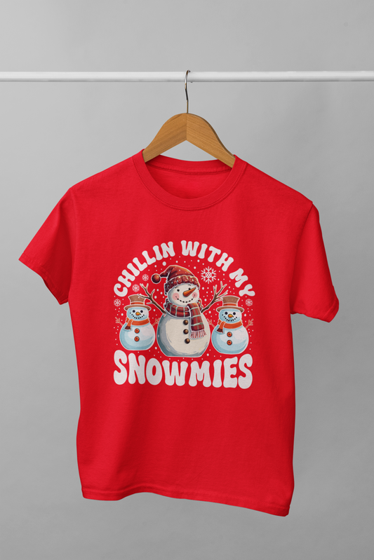 Christmas - Chillin With My Snowmies - Adult Tee