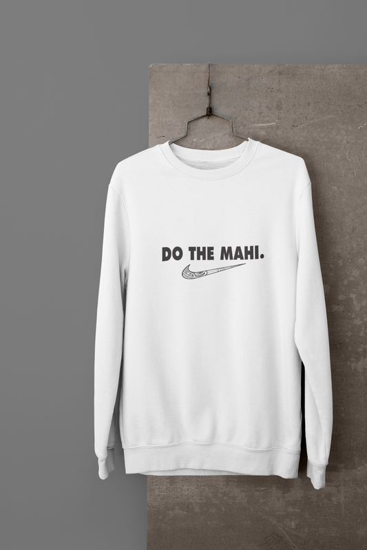 Do The Mahi (black large tick)  -  CREWNECK - White