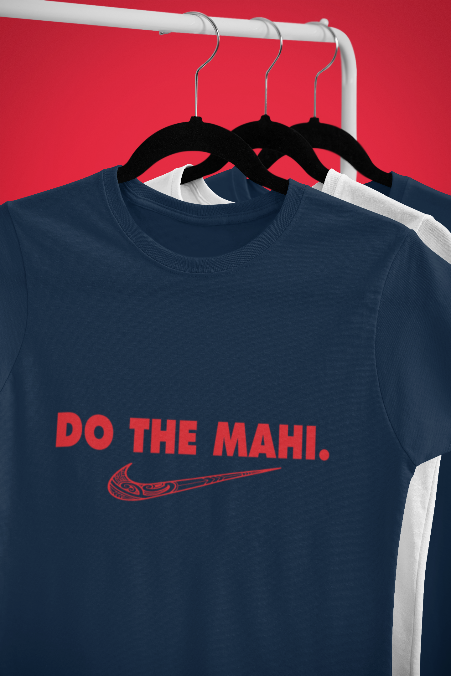 Do The Mahi ✓ (Large Tick Red ) - Adult Tee - Navy Blue