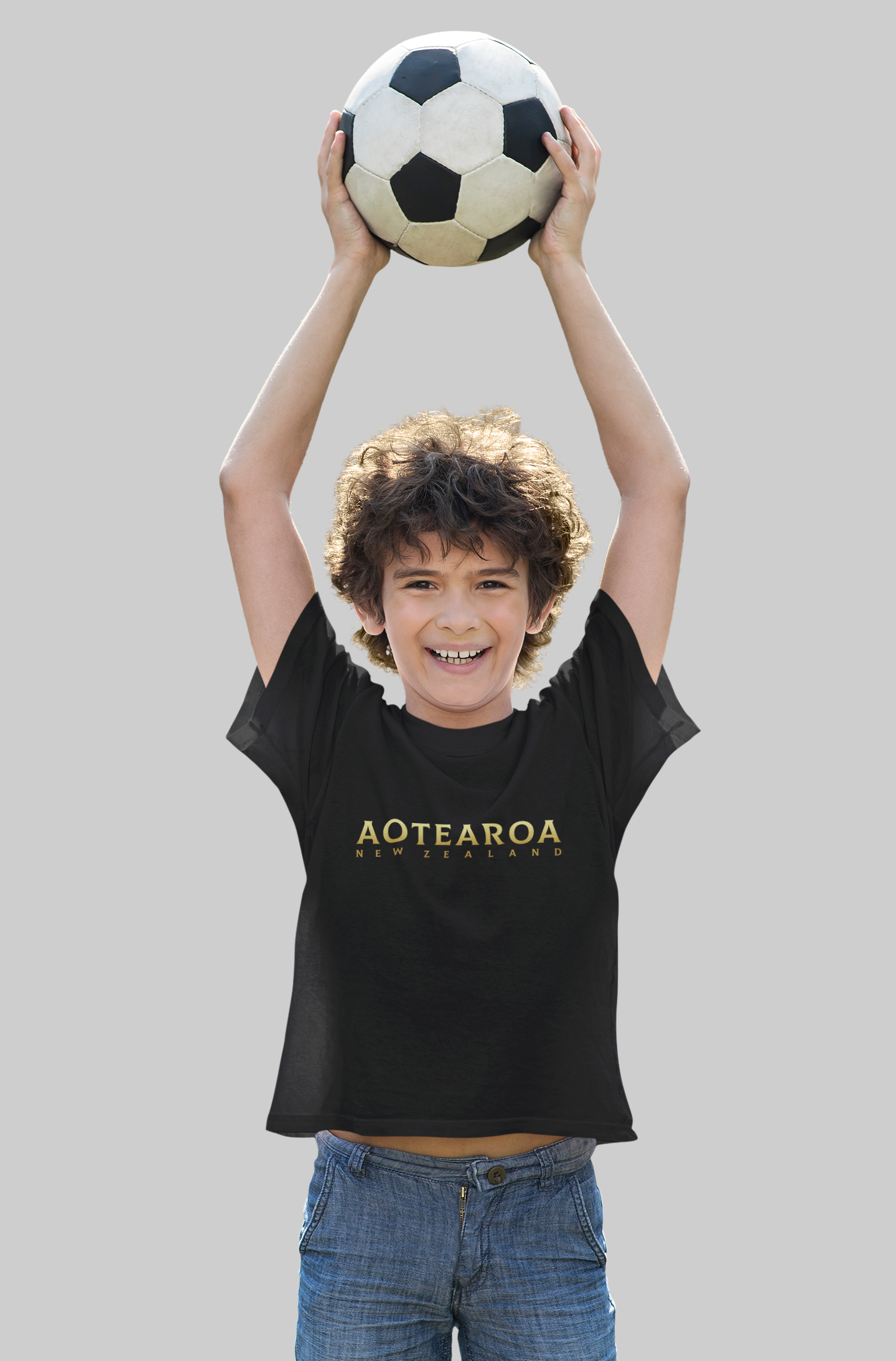 Aotearoa NZ (Gold Text) - Kids Tee