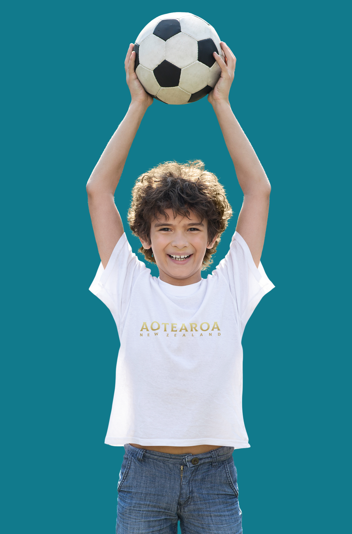 Aotearoa NZ (Gold Text) - Kids Tee