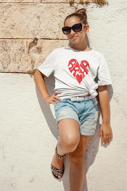 Aroha Heart - Red  - Kids Tee