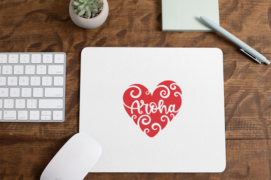 Mouse Pad - Whero Aroha Heart