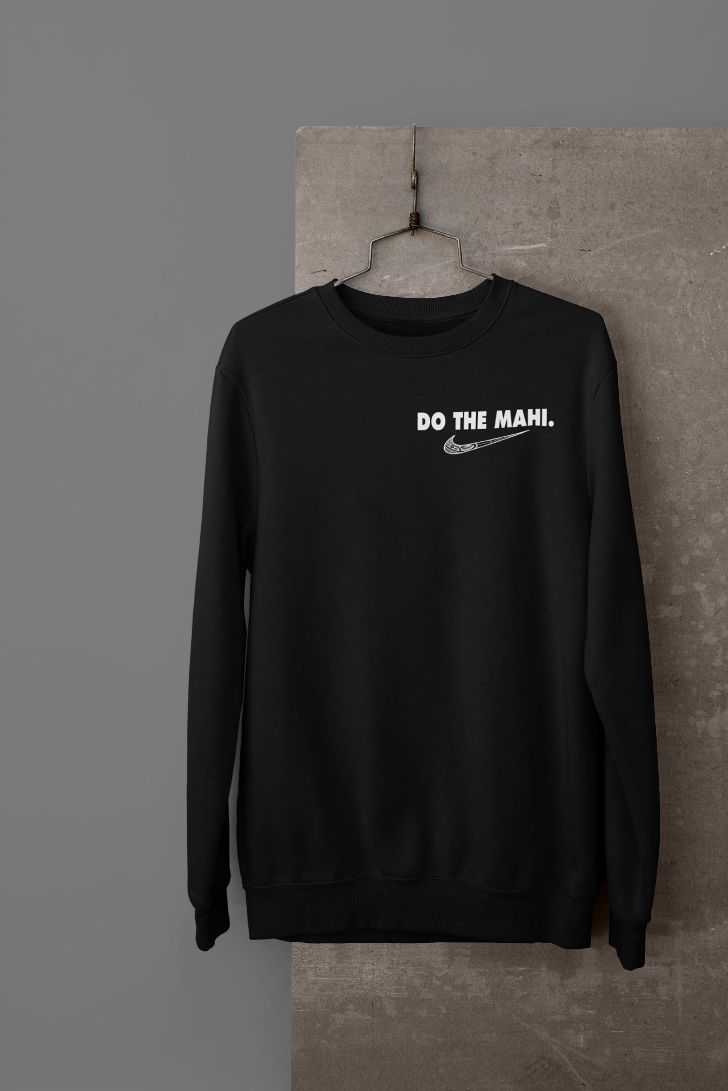 Do The Mahi (large tick) (white badge) -  CREWNECK - Black