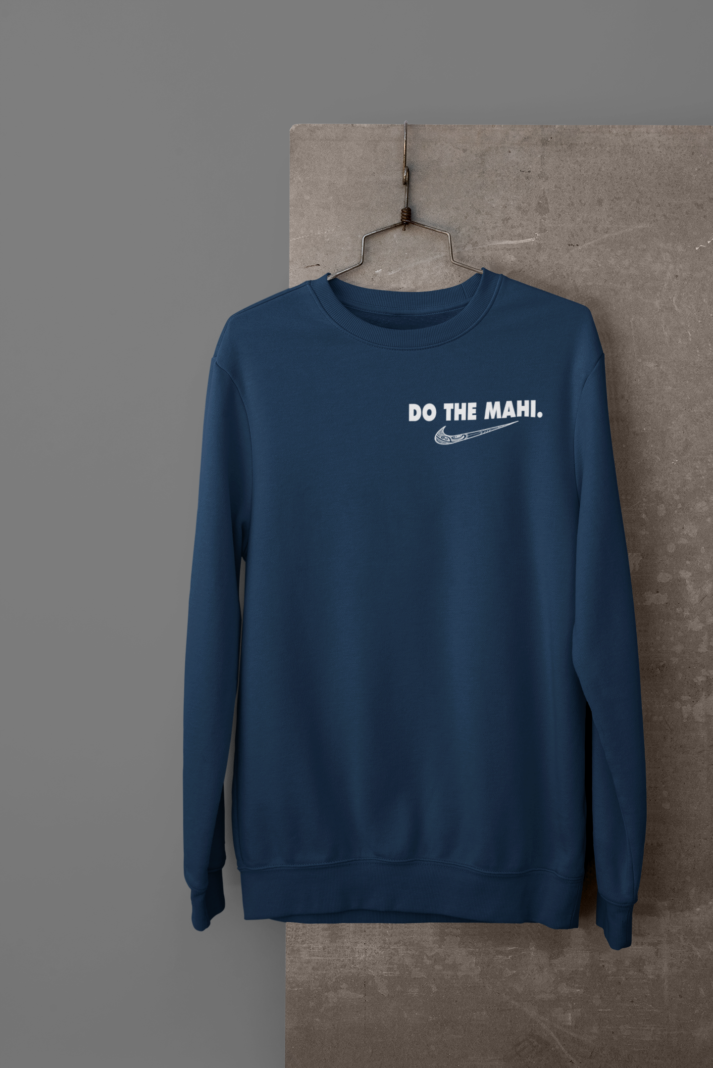 Do The Mahi (large tick) (white badge) -  CREWNECK - Navy Blue