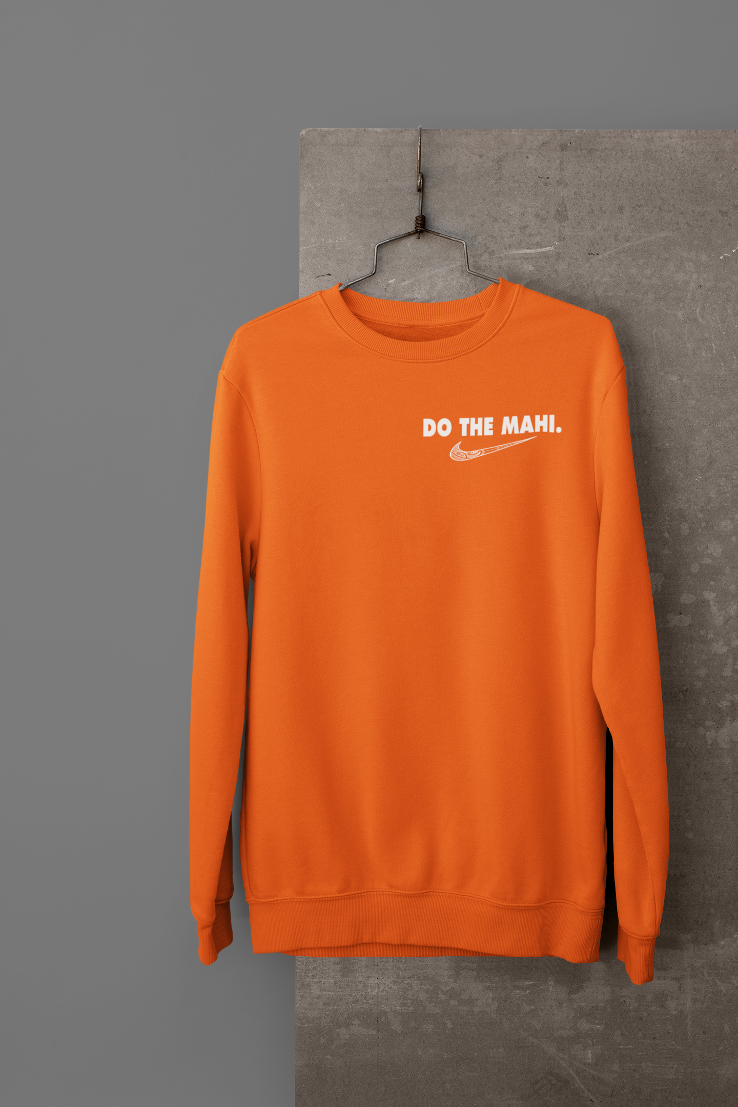 Do The Mahi (large tick) (white badge) -  CREWNECK - Orange