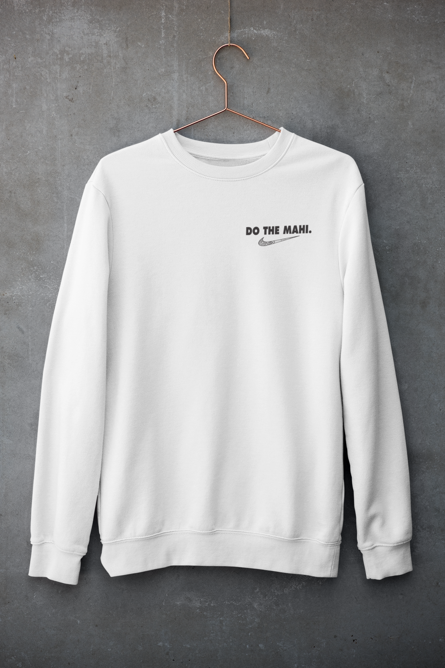 Do The Mahi (Black large tick) -Badge   CREWNECK - White