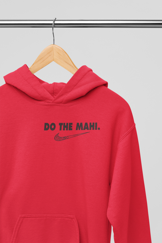 Do The Mahi (Black Large tick) - Badge - HOODIE - Red