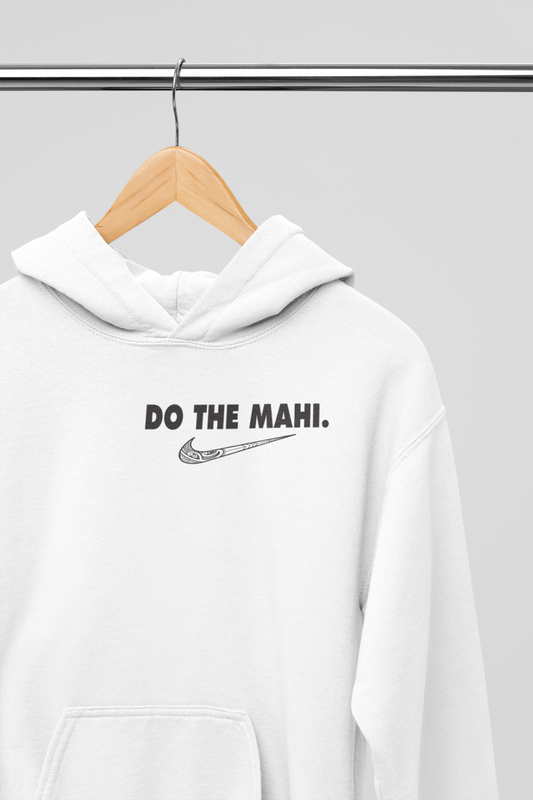 Do The Mahi (Black Large tick) - Badge - HOODIE - White