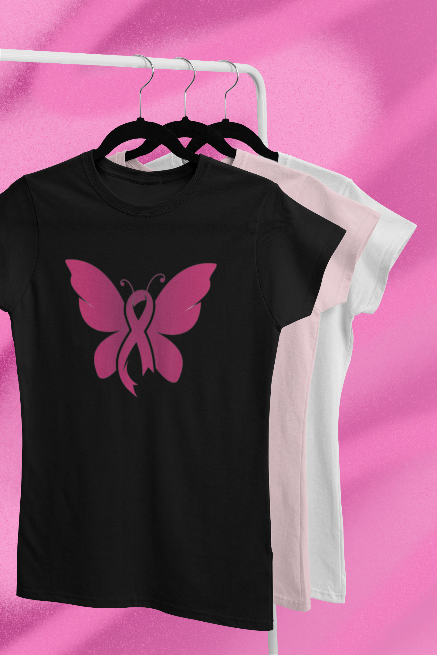 Pink Ribbon Butterfly   - Adult Tee