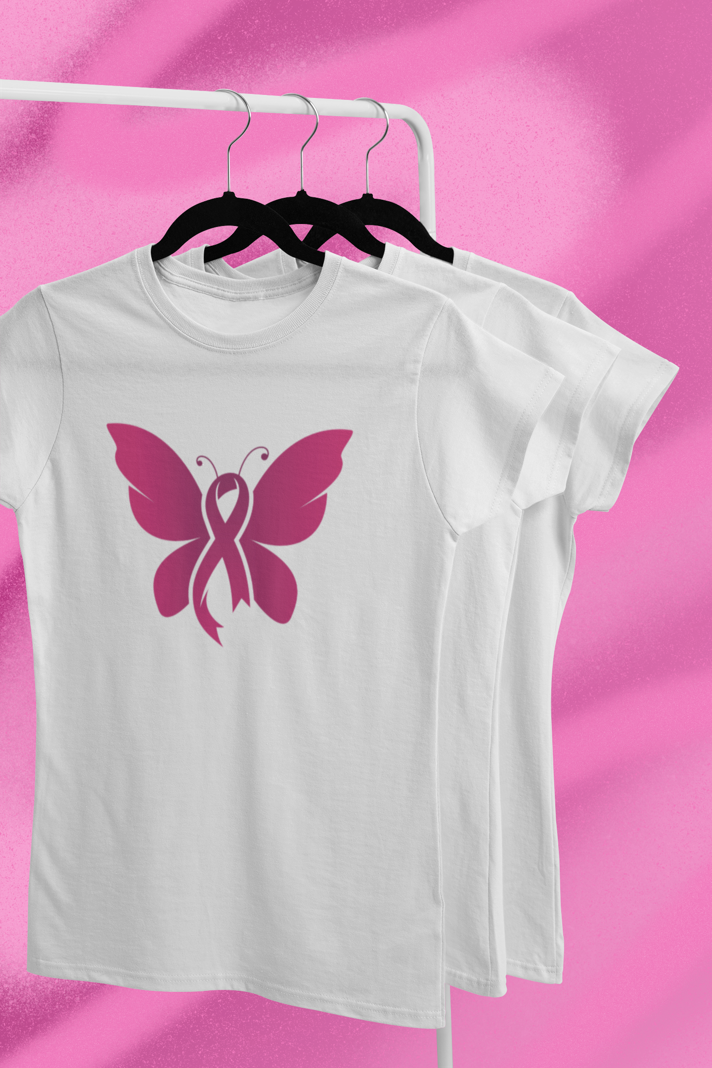 Pink Ribbon Butterfly   - Adult Tee