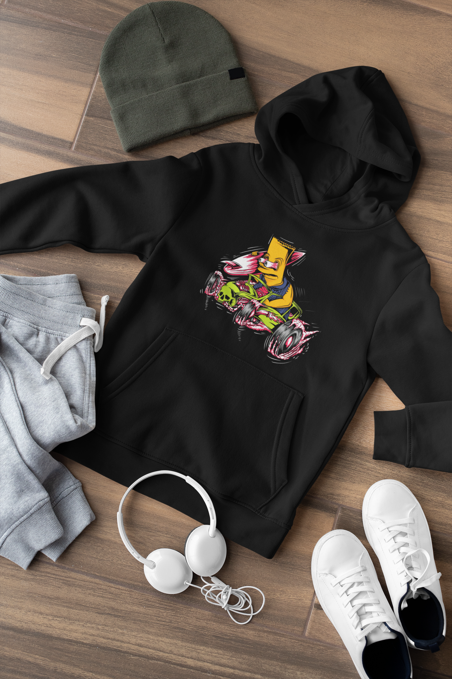 Bart On Wheels -  Kids Hoodie / Crewneck