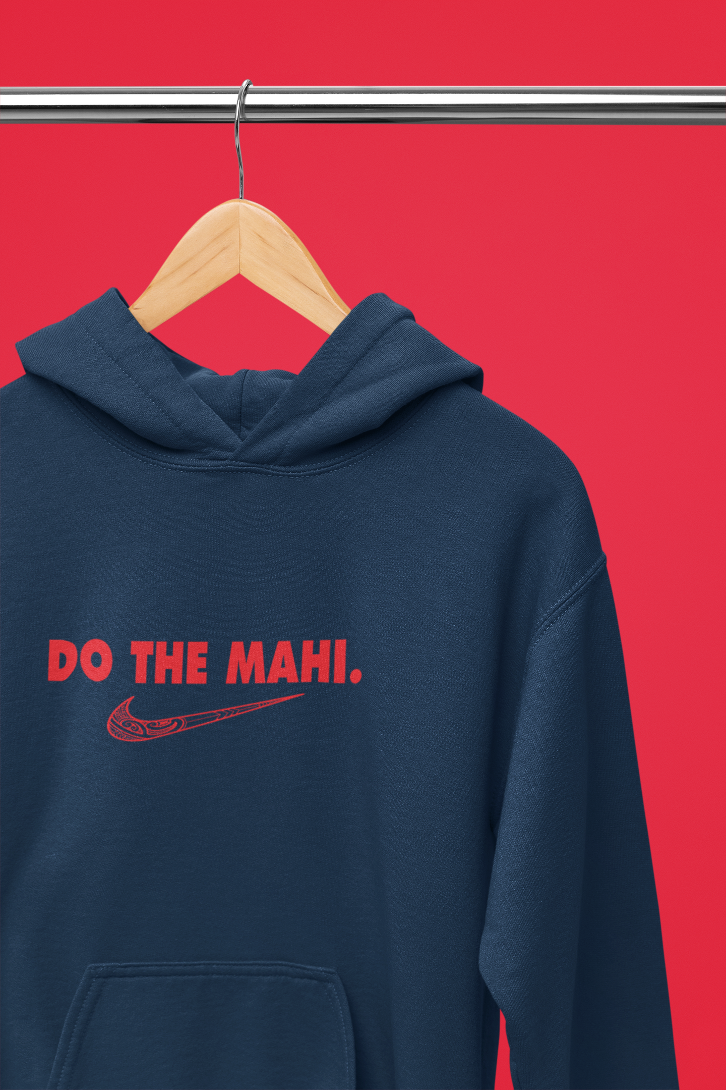 Do The Mahi (Red Large tick) - HOODIE - Navy Blue