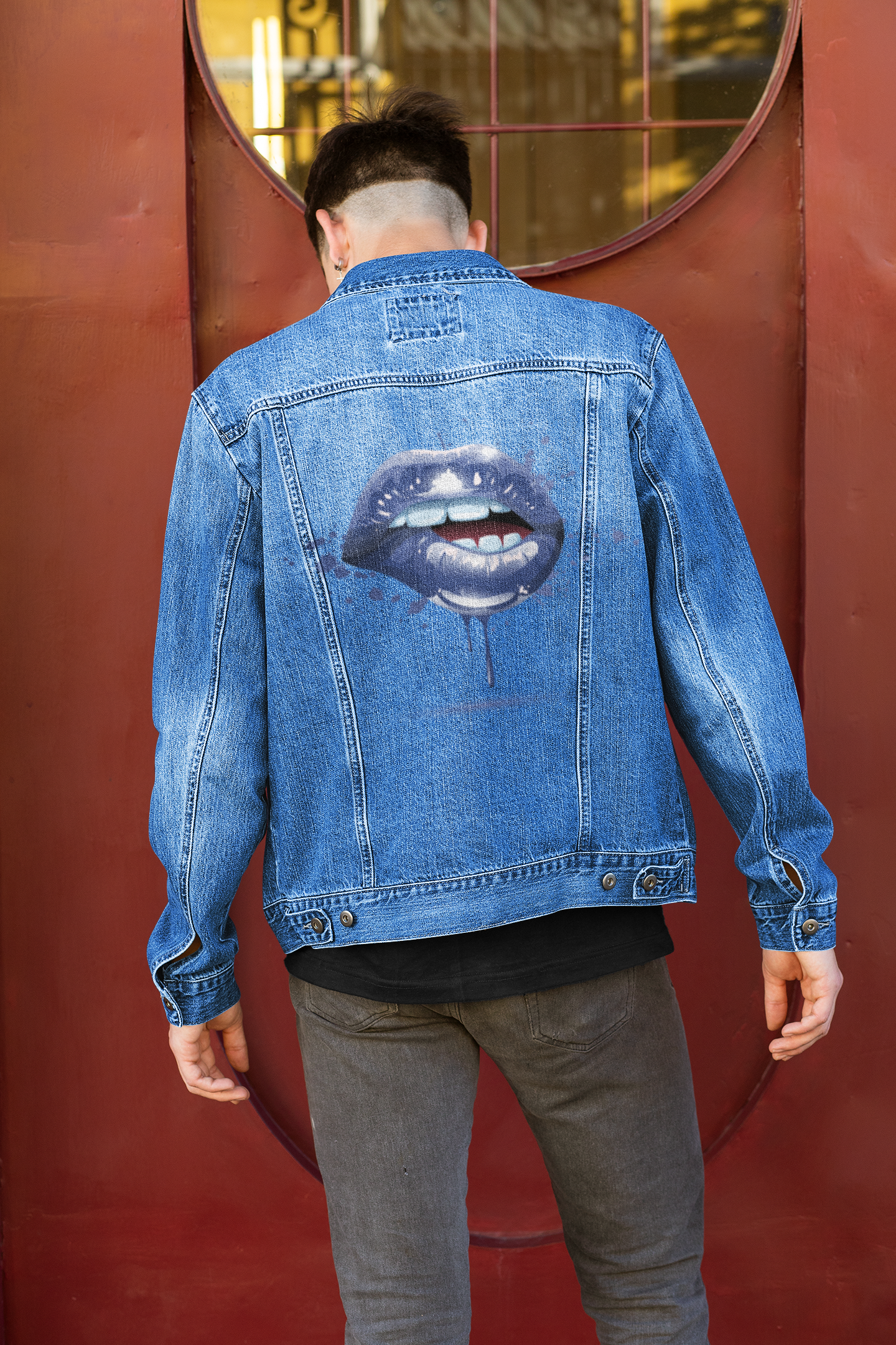 Denim Jacket - Lip Bite - Blue