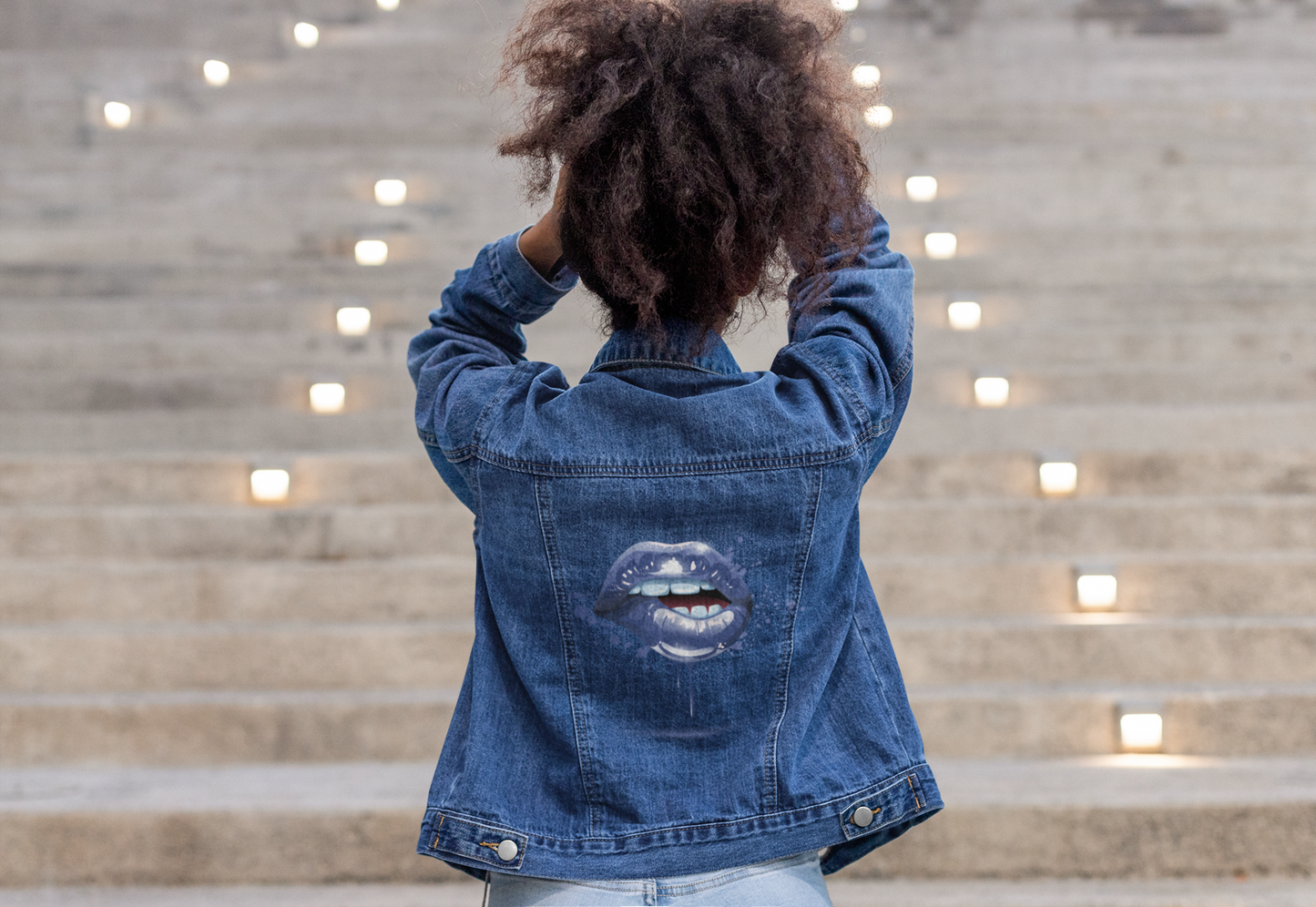 Denim Jacket - Lip Bite - Blue