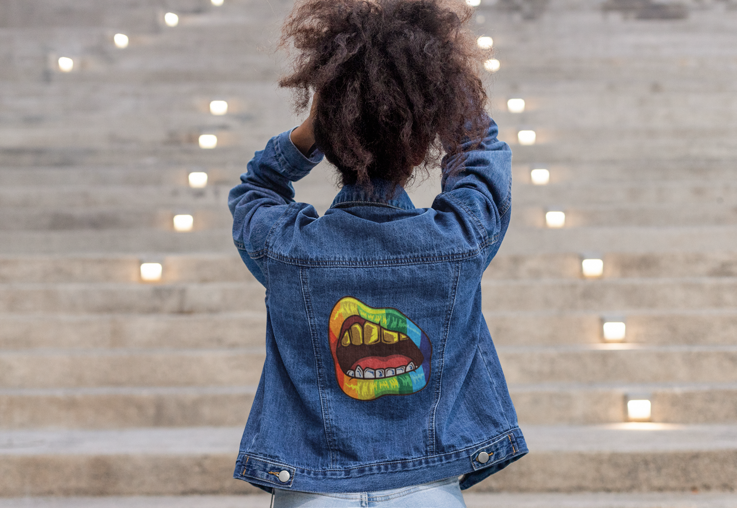 Denim Jacket - Bold Gold Teeth