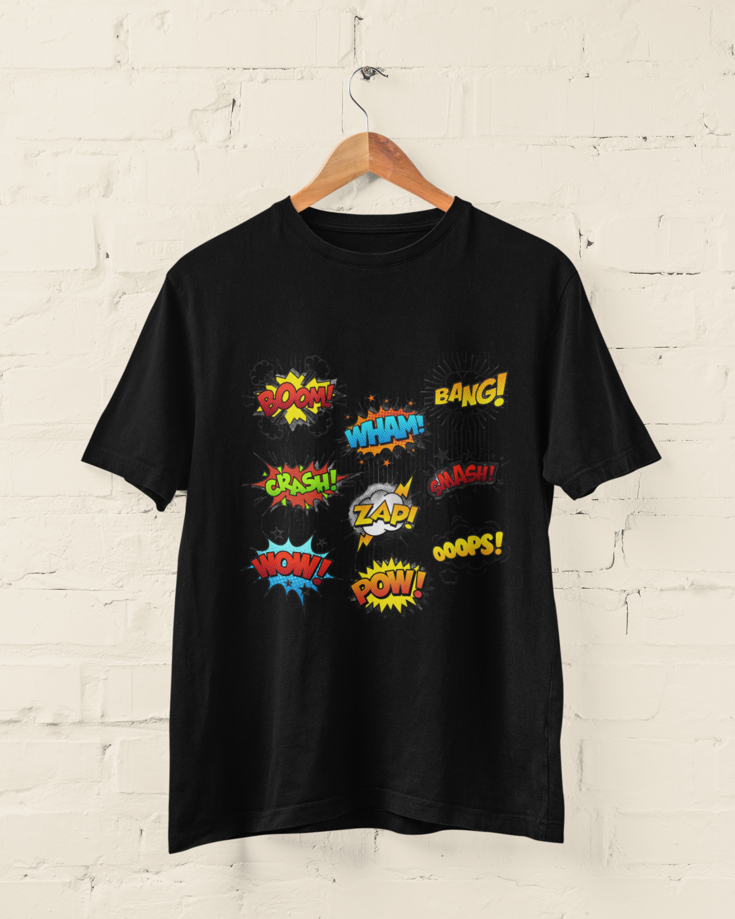 Be A Comic - Boom, Wham, Bang, Pow - Adults Tee  (Black, White, Navy Blue)