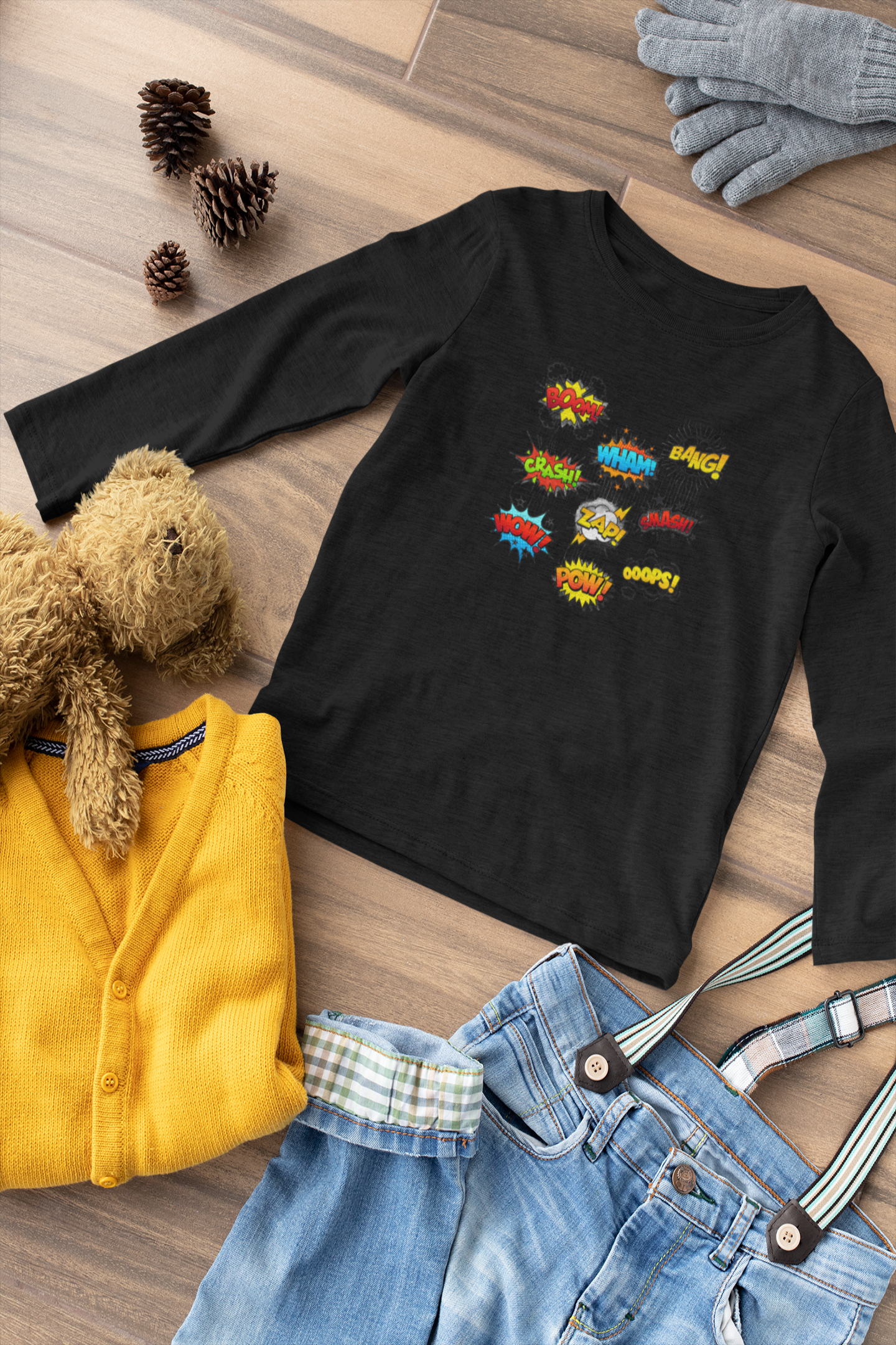 Be A Comic - Boom, Wham, Bang Pow - Kids Long Sleeve Tee