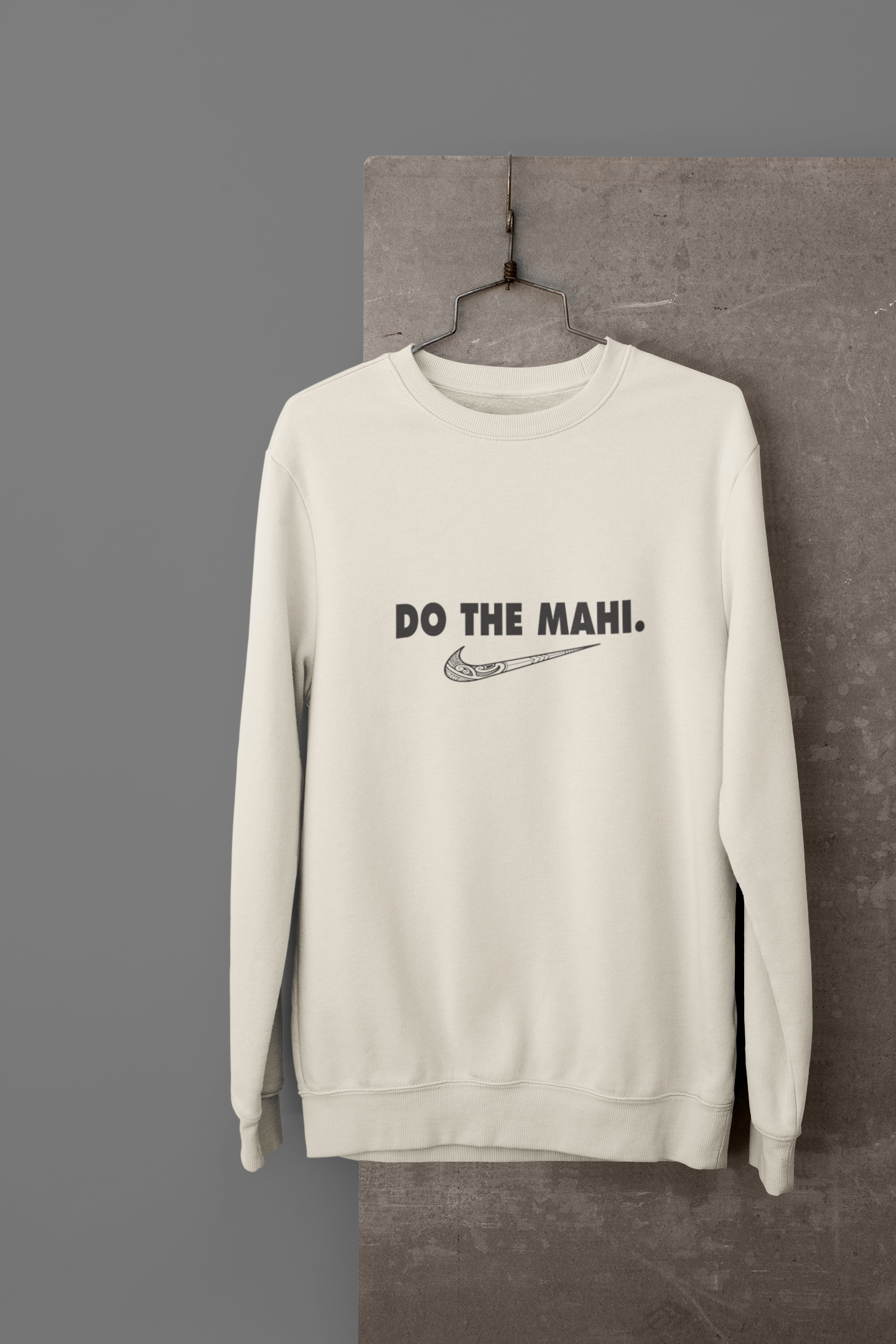 Do The Mahi (black large tick)  -  CREWNECK - Natural