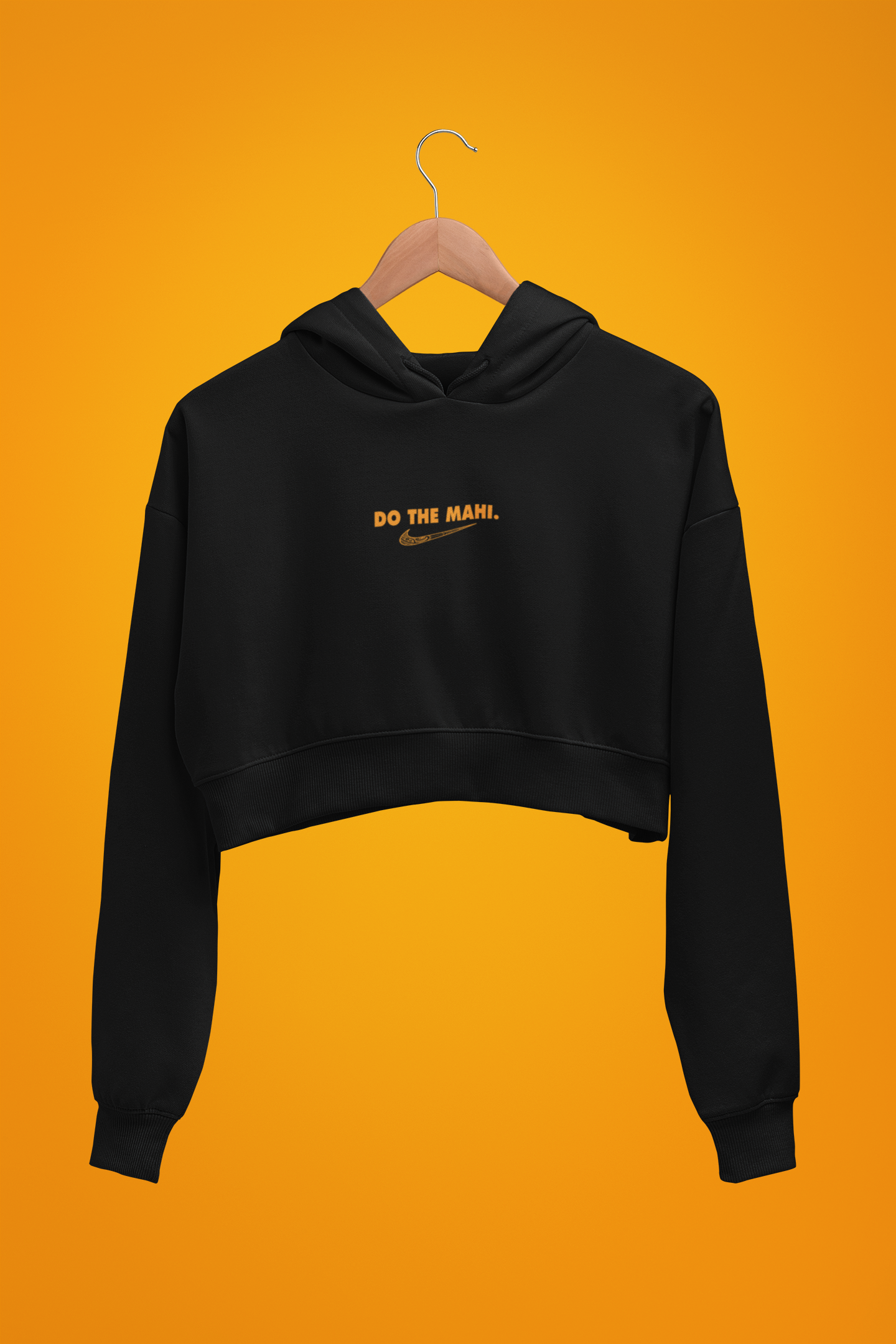 Do The Mahi ✔ Orange -small text  - Cropped Hoodie