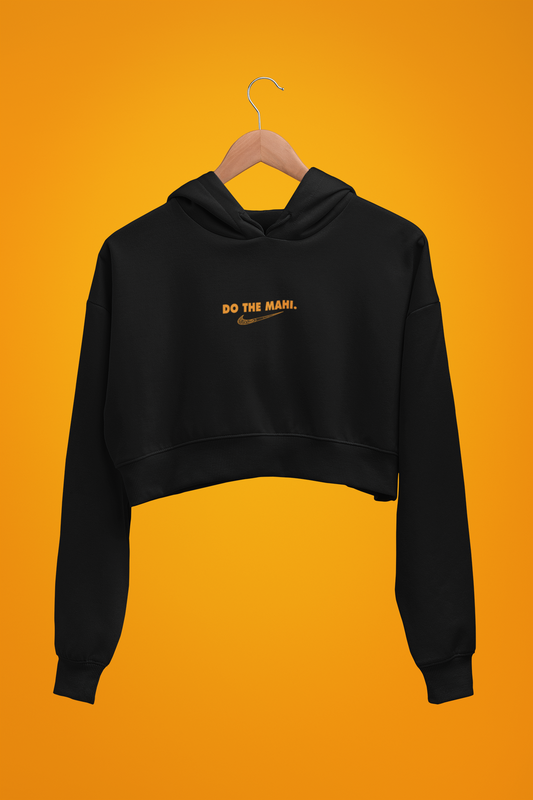 Do The Mahi ✔ Orange -small text  - Cropped Hoodie