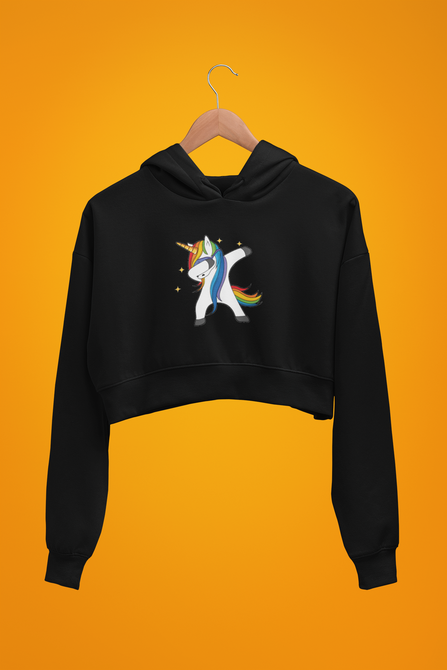 Dabbing Unicorn- Cropped Hoodie/Sweat