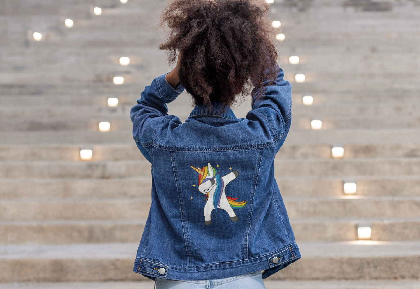 Denim Jacket - Dabbing Unicorn