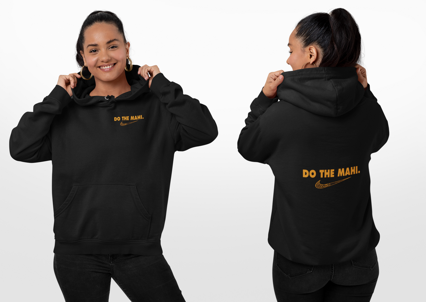 Karaka - Do The Mahi (large tick)  HOODIE (front and back)