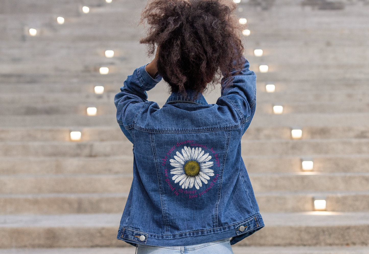 Denim Jacket - Flower Power