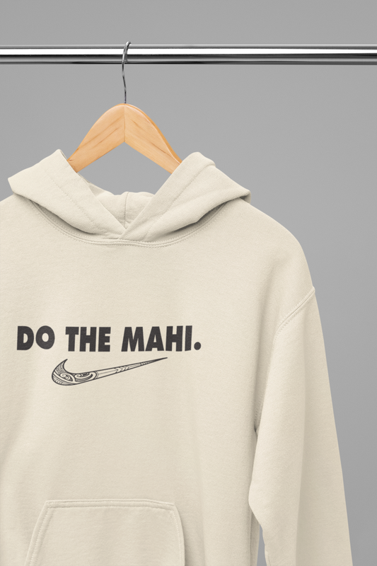 Do The Mahi (Black Large tick) - HOODIE - Natural