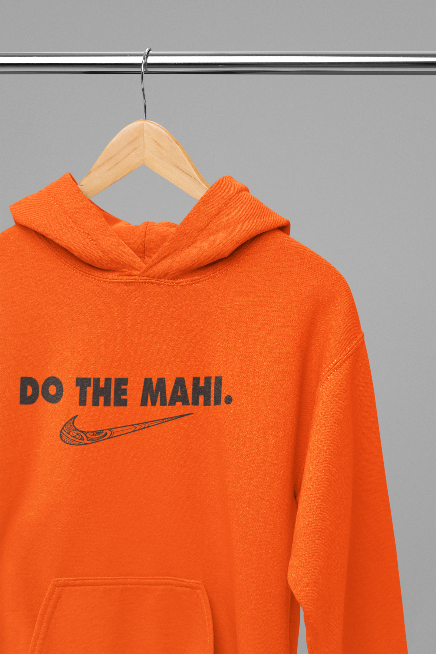 Do The Mahi (Black Large tick) - HOODIE - Orange