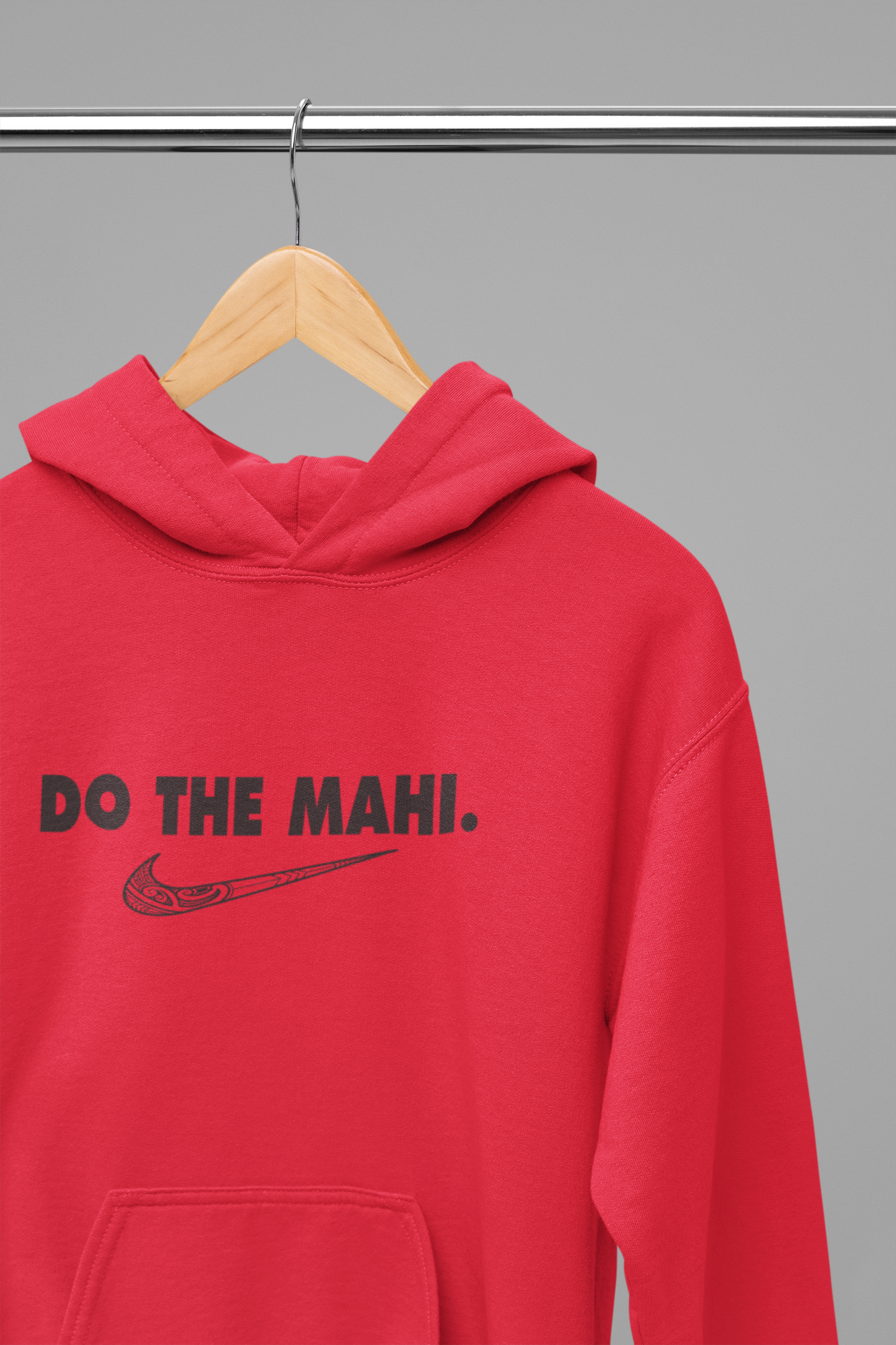 Do The Mahi (Black Large tick) - HOODIE - Red