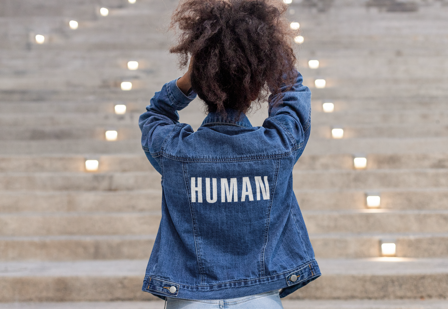 Denim Jacket - HUMAN (White)