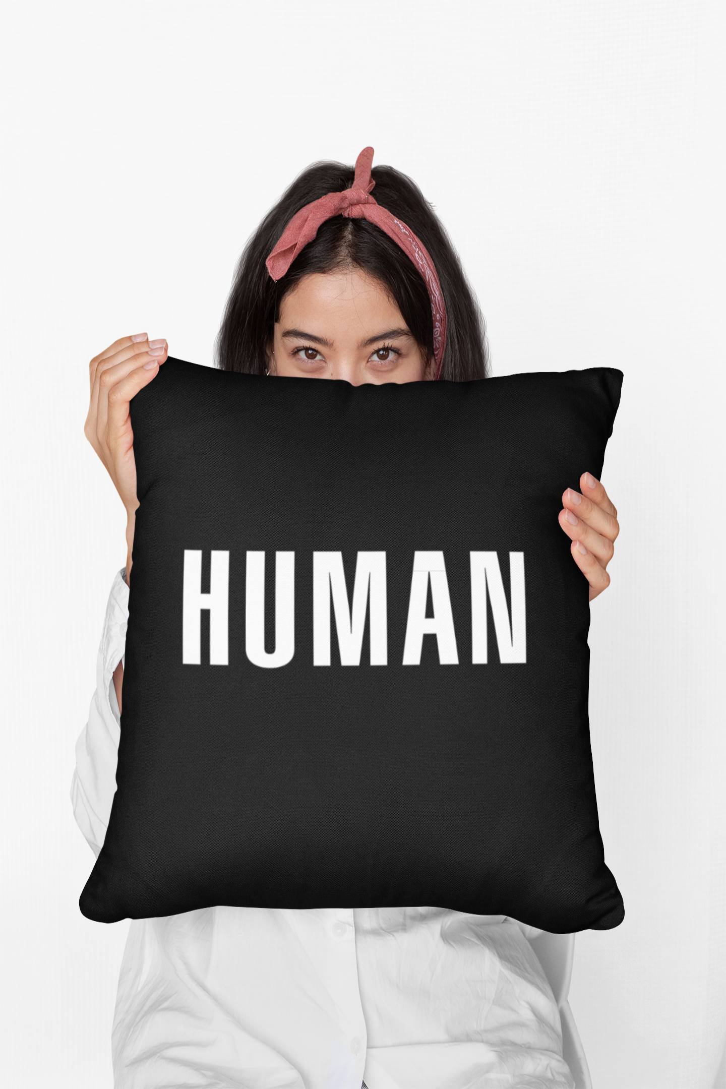 Cushion Cover - HUMAN (White Text)