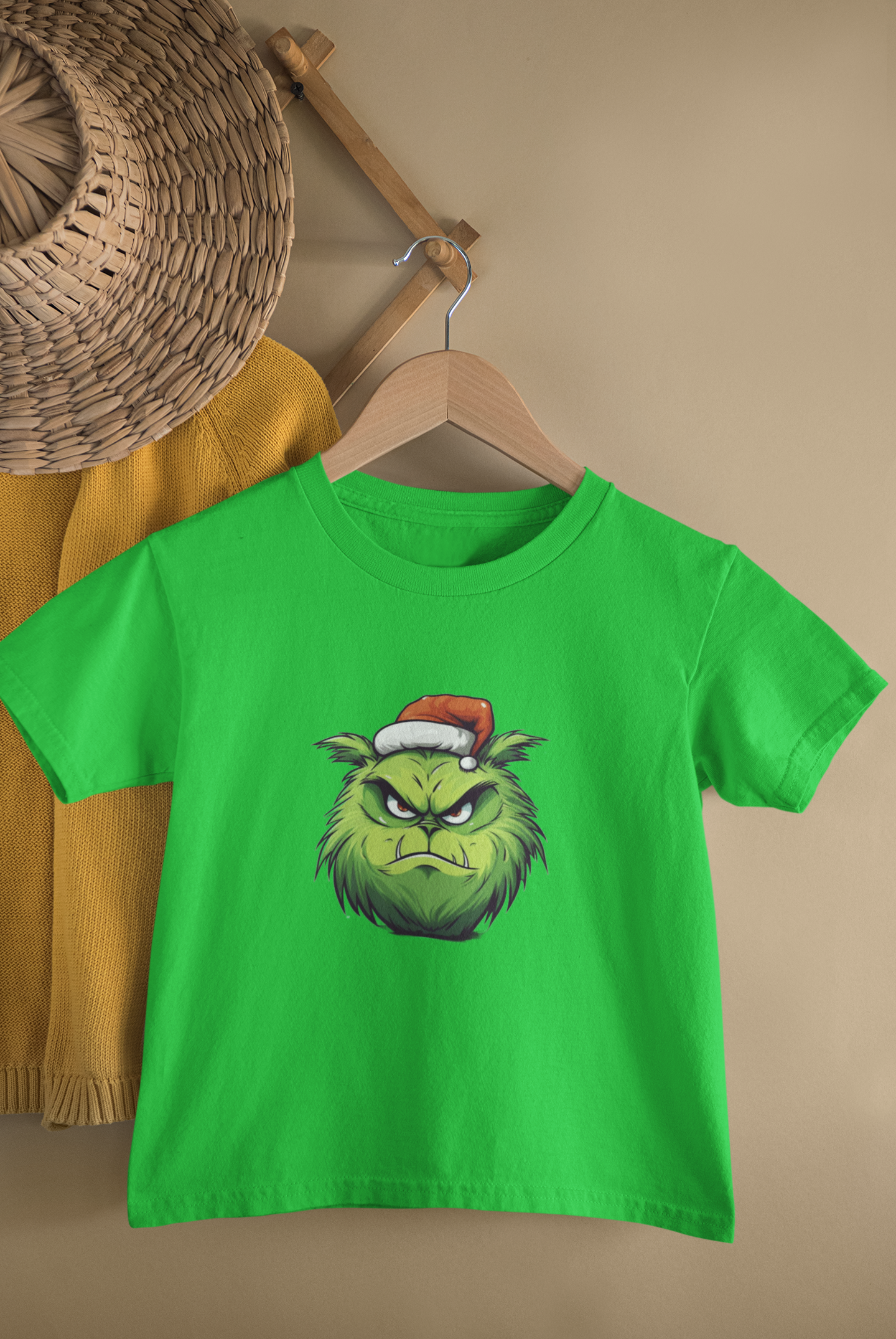 Grinch Xmas Face-  Kids Tee