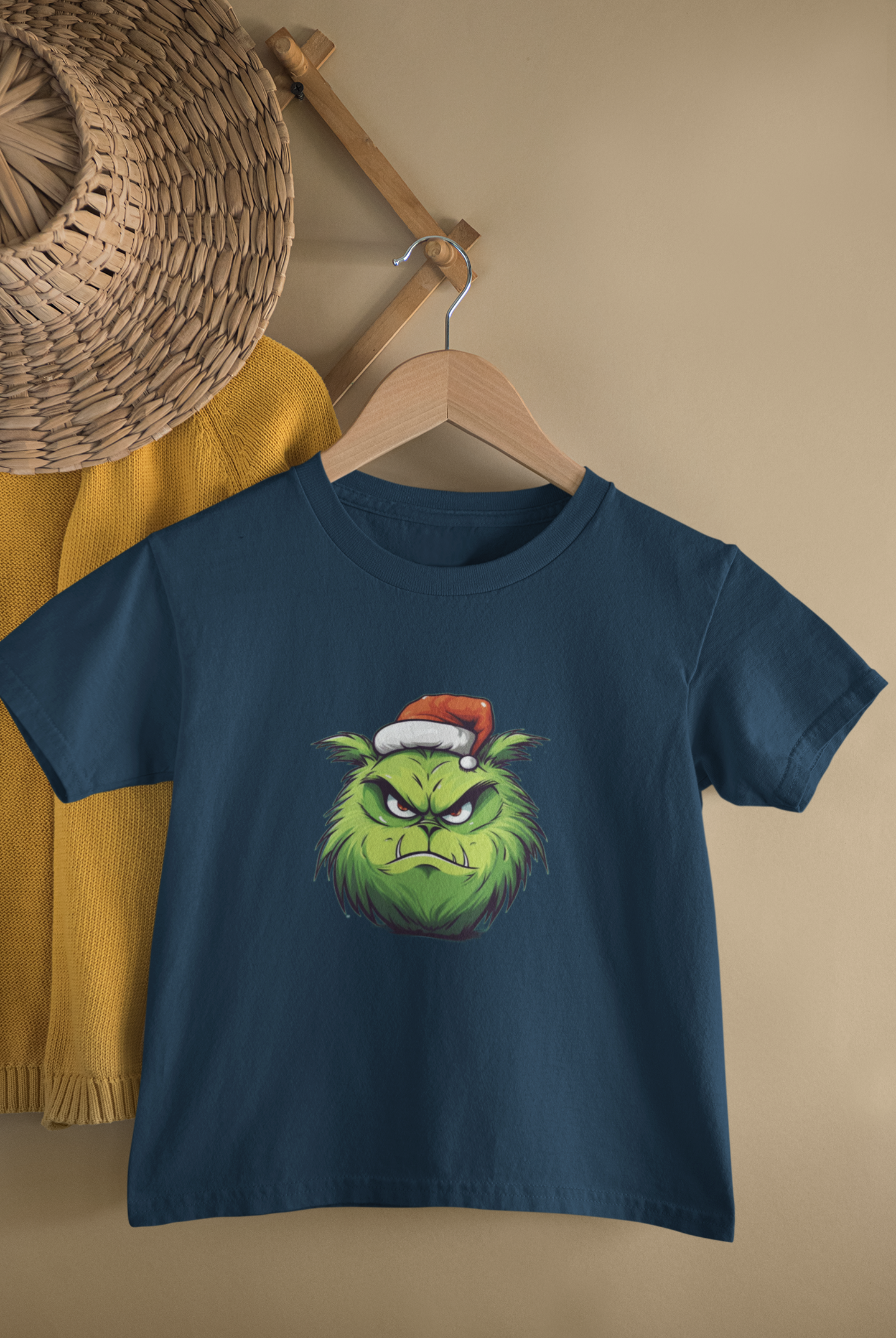 Grinch Xmas Face-  Kids Tee