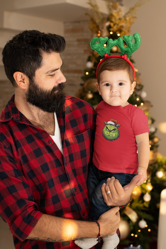 Grinch Xmas Face-  Kids Tee