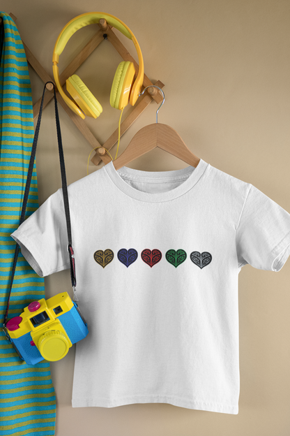 Unique Kiwi Collect - Childrens Tee - Koru Hearts