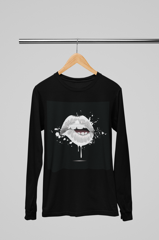 Lip Bite White - Long Sleeve Tee