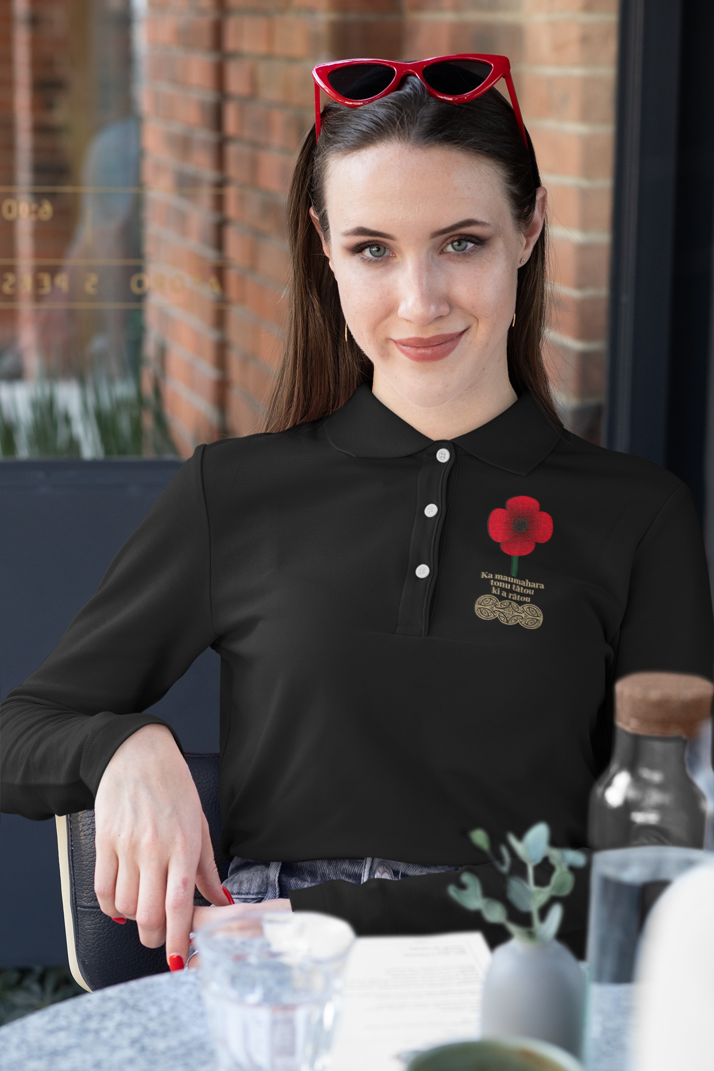 Anzac - Ka maumahara tonu tātou ki a rātou - Long Sleeve Polo Tee Shirt