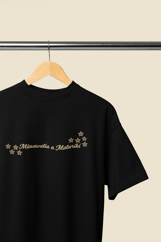 Manawatia a Matariki - Gold Text - Adult Tee