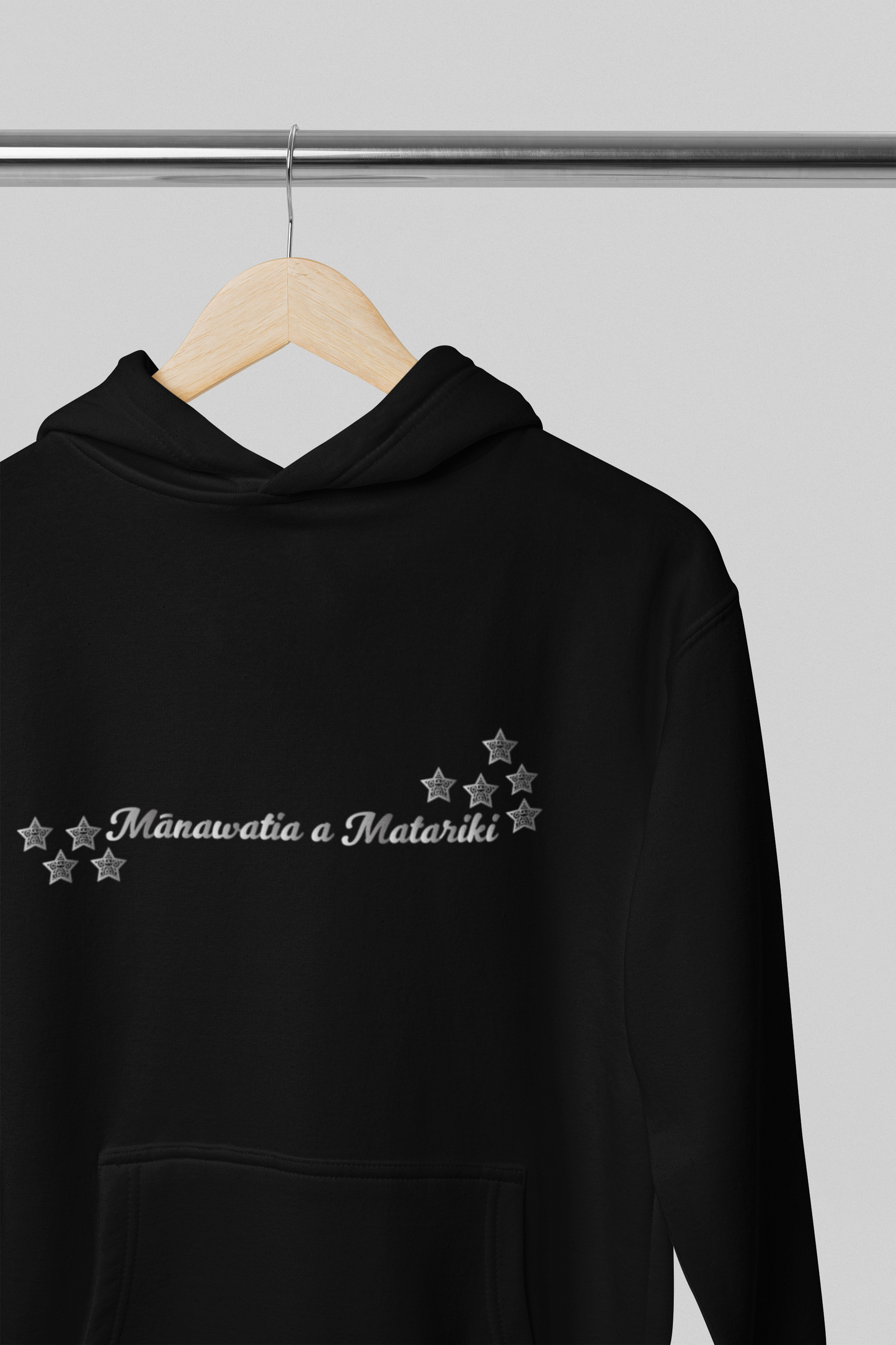 Manawatia a Matariki (silver text) Adult Hoodie