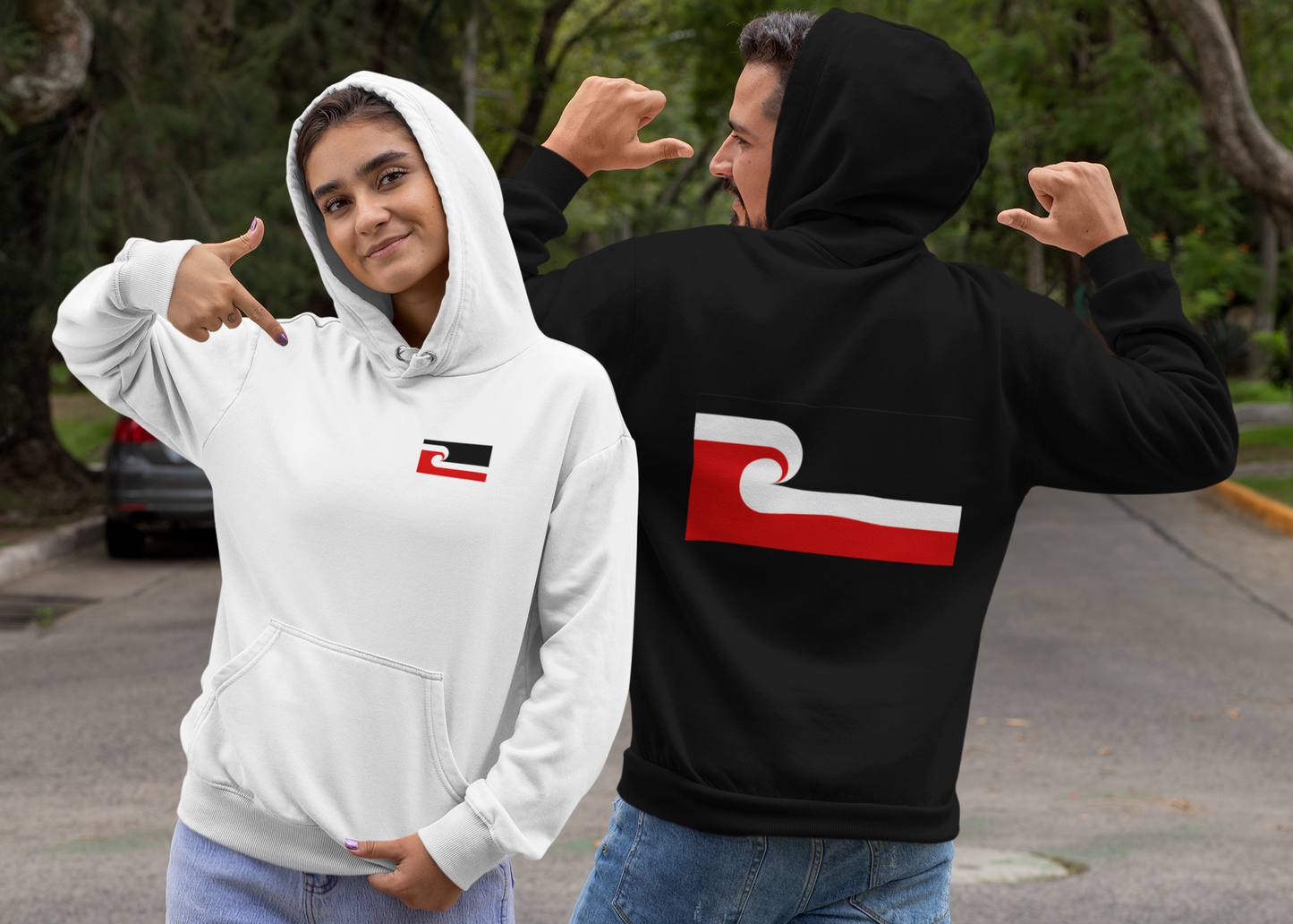 Tino Rangatiratanga (Maori National Flag)  Adult Hoodie - Back Print