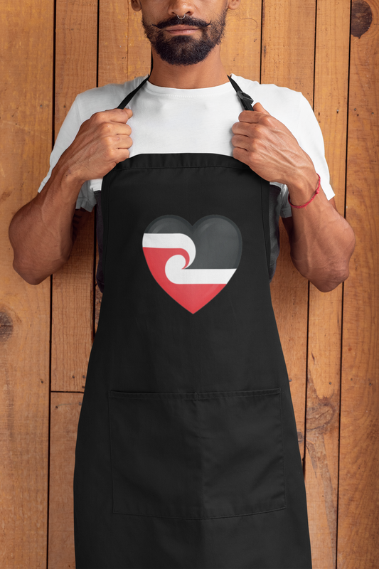 Apron - The Tino Rangatiratanga flag (Māori flag) heart