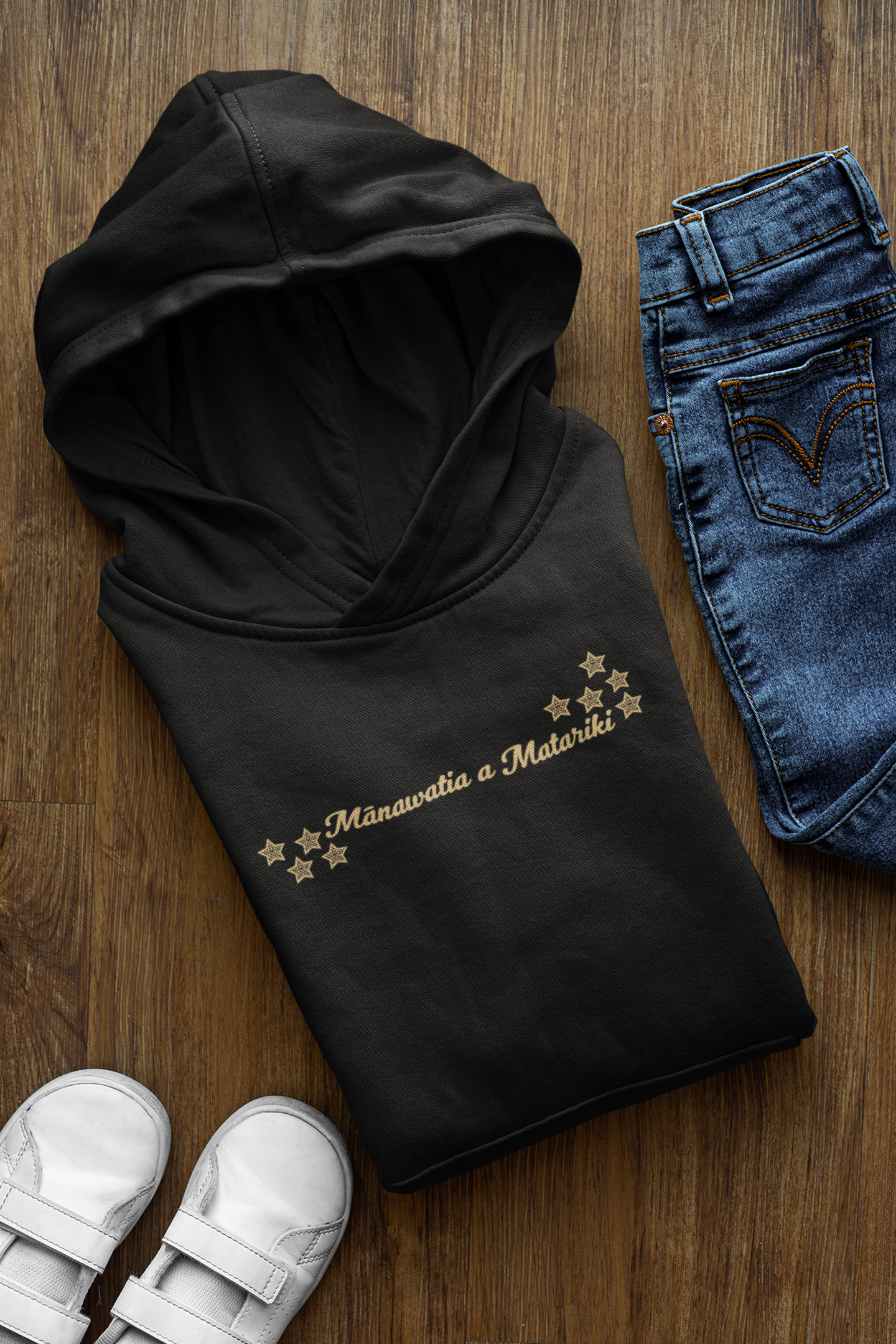 Manawatia a Matariki - Gold or Silver text - Kids Hoodie