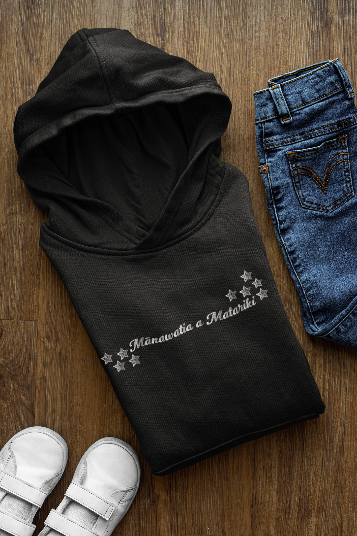 Manawatia a Matariki - Gold or Silver text - Kids Hoodie