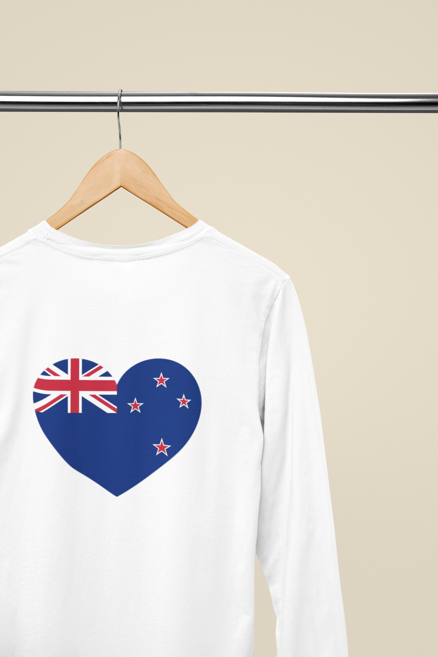 New Zealand Flag Heart  - Long Sleeve Tee