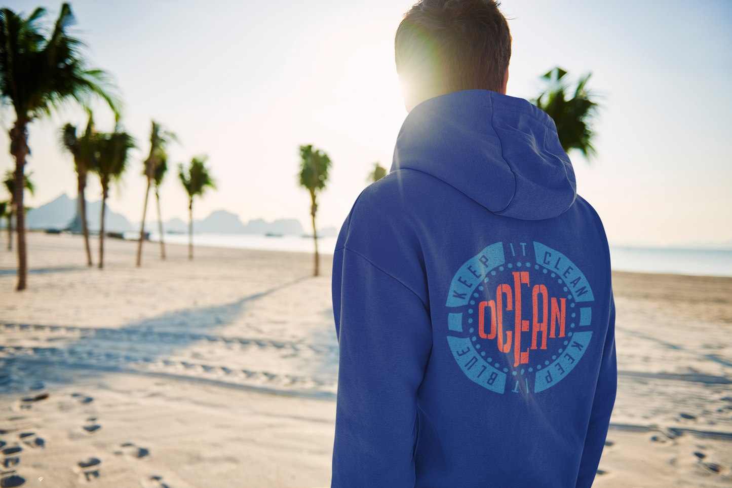 Ocean - Keep It Blue - Adult Hoodie - front and back logo