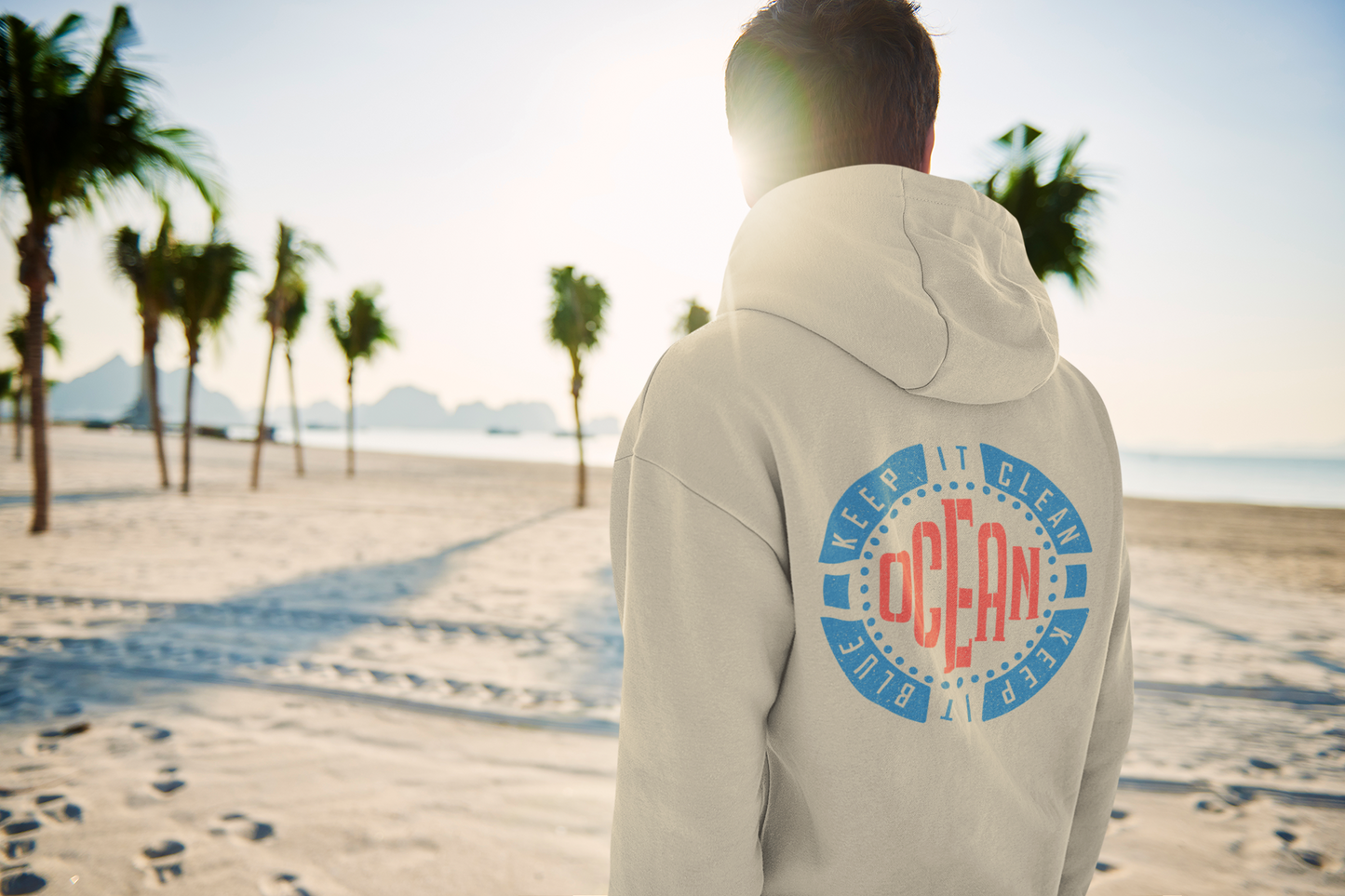 Ocean - Keep It Blue - Adult Hoodie - front and back logo