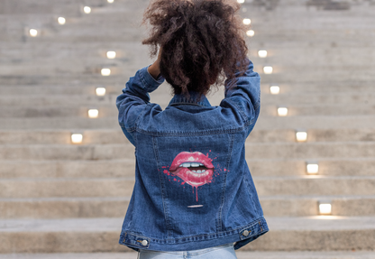 Denim Jacket - Lip Bite Pink